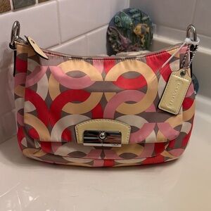 Coach Kristin Op Art Chainlink Multicolor Shoulder Bag with cross body strap